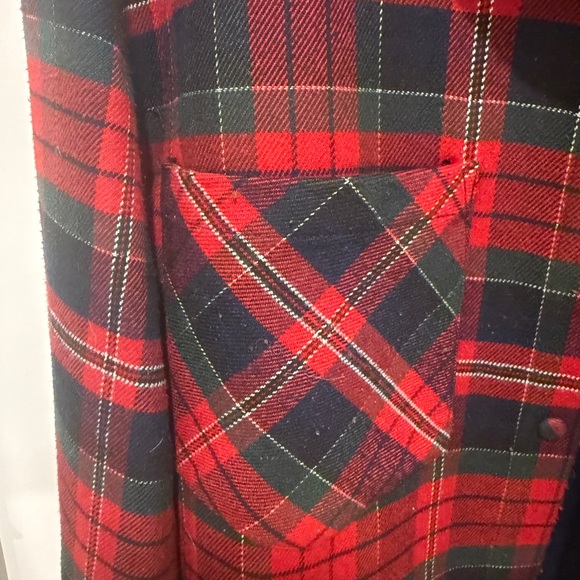 Zara Red and Green  Fringe Coat size S - Picture 3 of 6